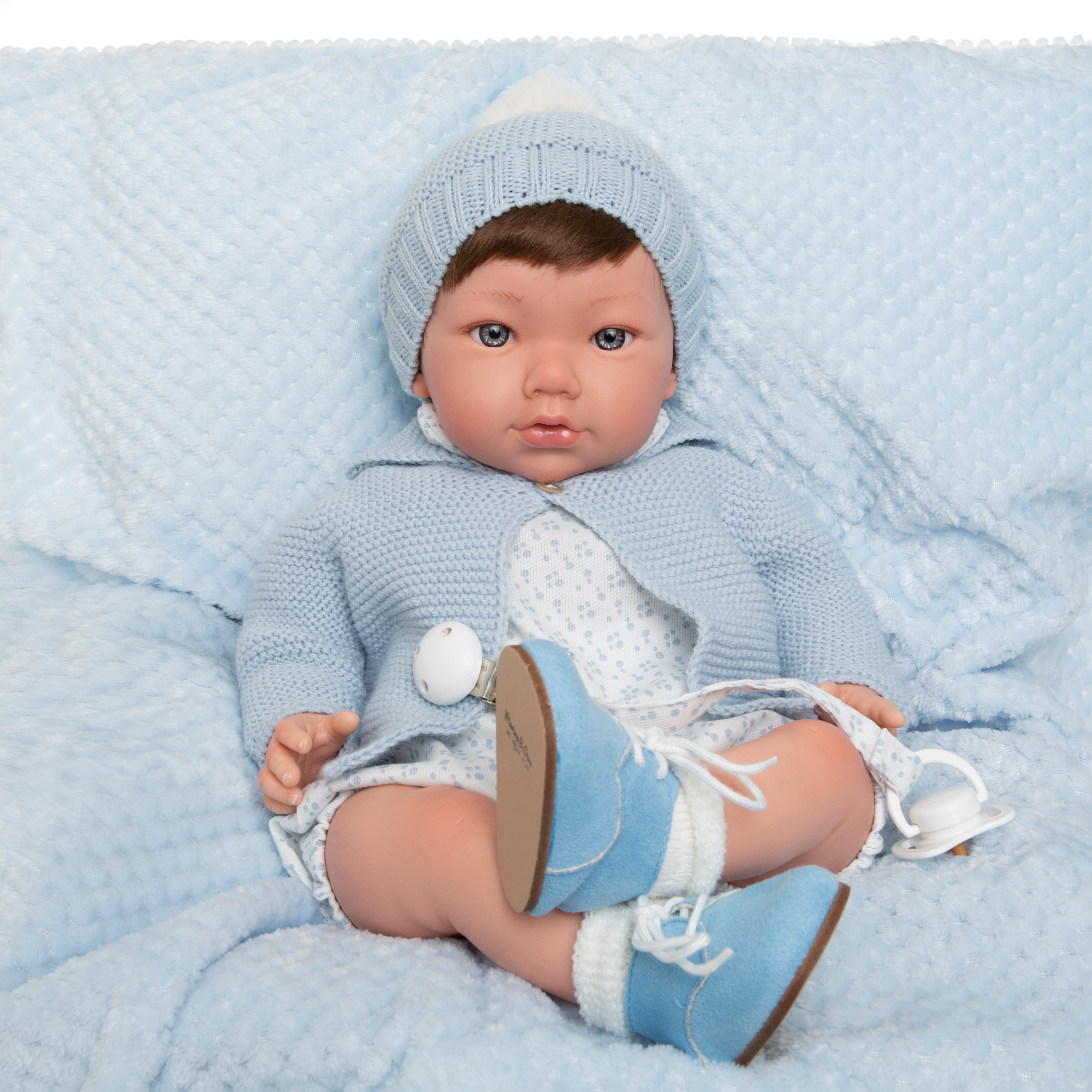 Bebe Reborn Muñeca Reborn Diego - 48cm y 2kg - Vinilo Blando, Cuerpo Tela y Caida de Cabeza