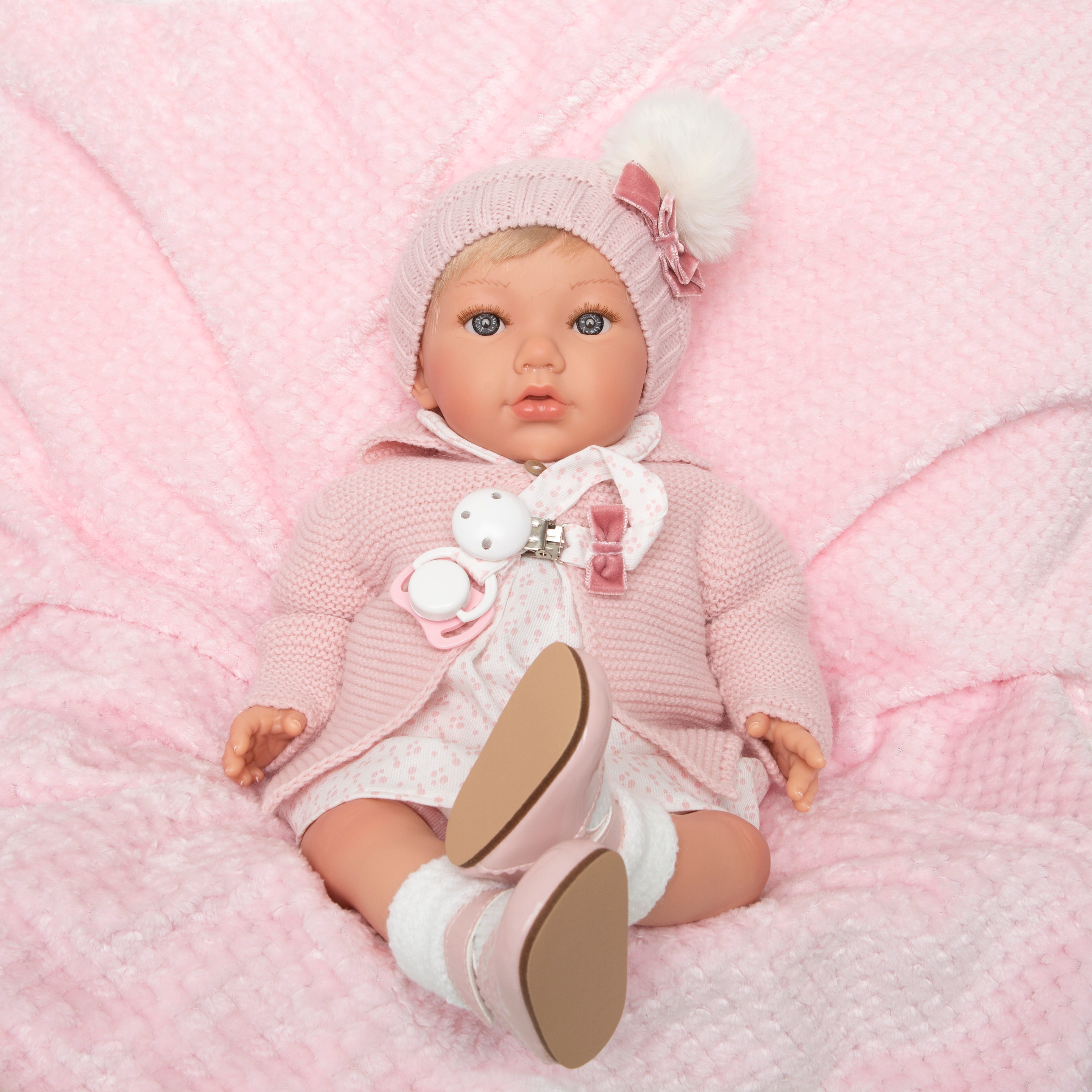 Bebe Reborn Muñeca Reborn Ana - 48cm y 2kg - Vinilo Blando, Cuerpo Tela y Caida de Cabeza