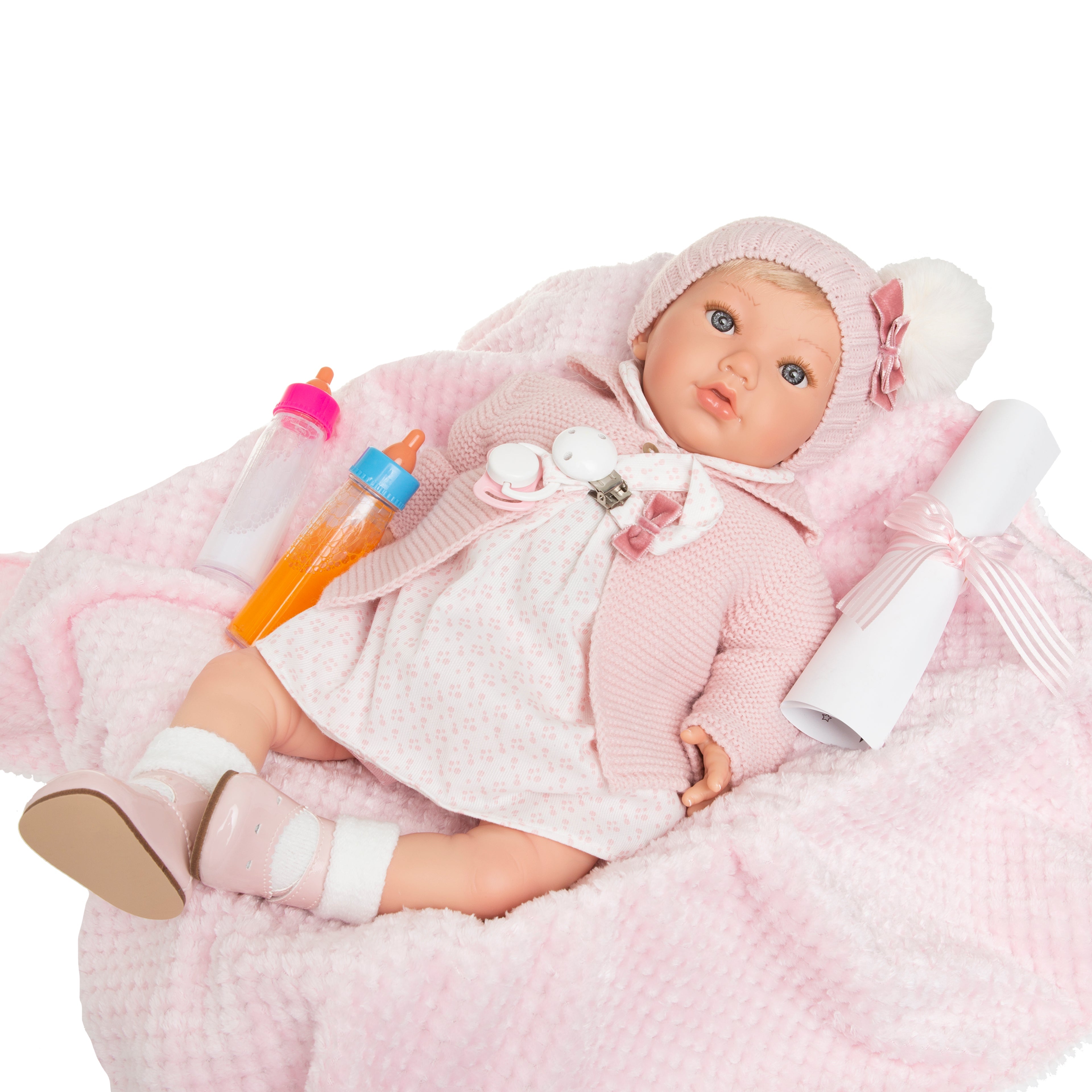 Bebe Reborn Muñeca Reborn Ana - 48cm y 2kg - Vinilo Blando, Cuerpo Tela y Caida de Cabeza
