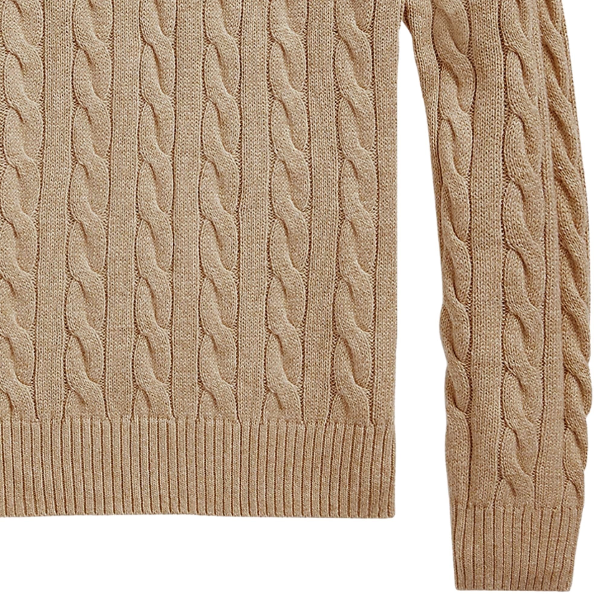 Polo Ralph Lauren Cable-Knit Quarter-Zip Jumper - Brown