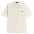 Fred Perry Tonal Vertical Stripe Shirt - Ecru