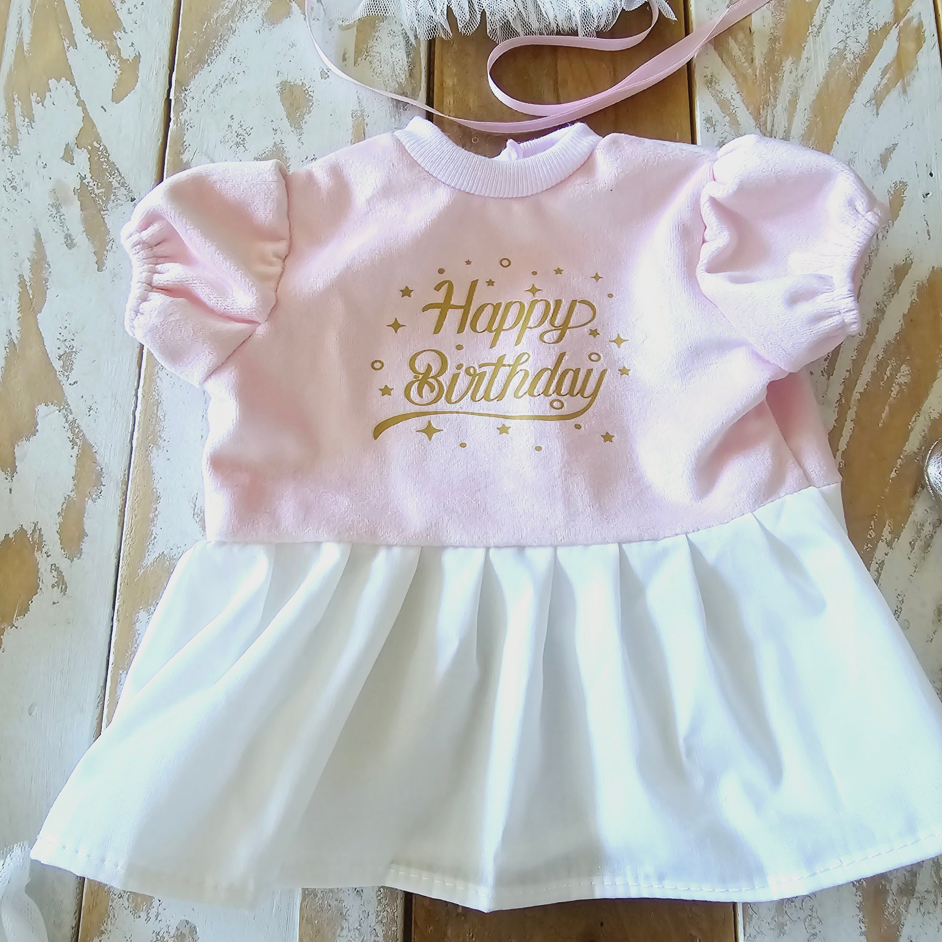 Vestido Reborn Happy Birthday - Vale para Muñecas de 42 a 48cm