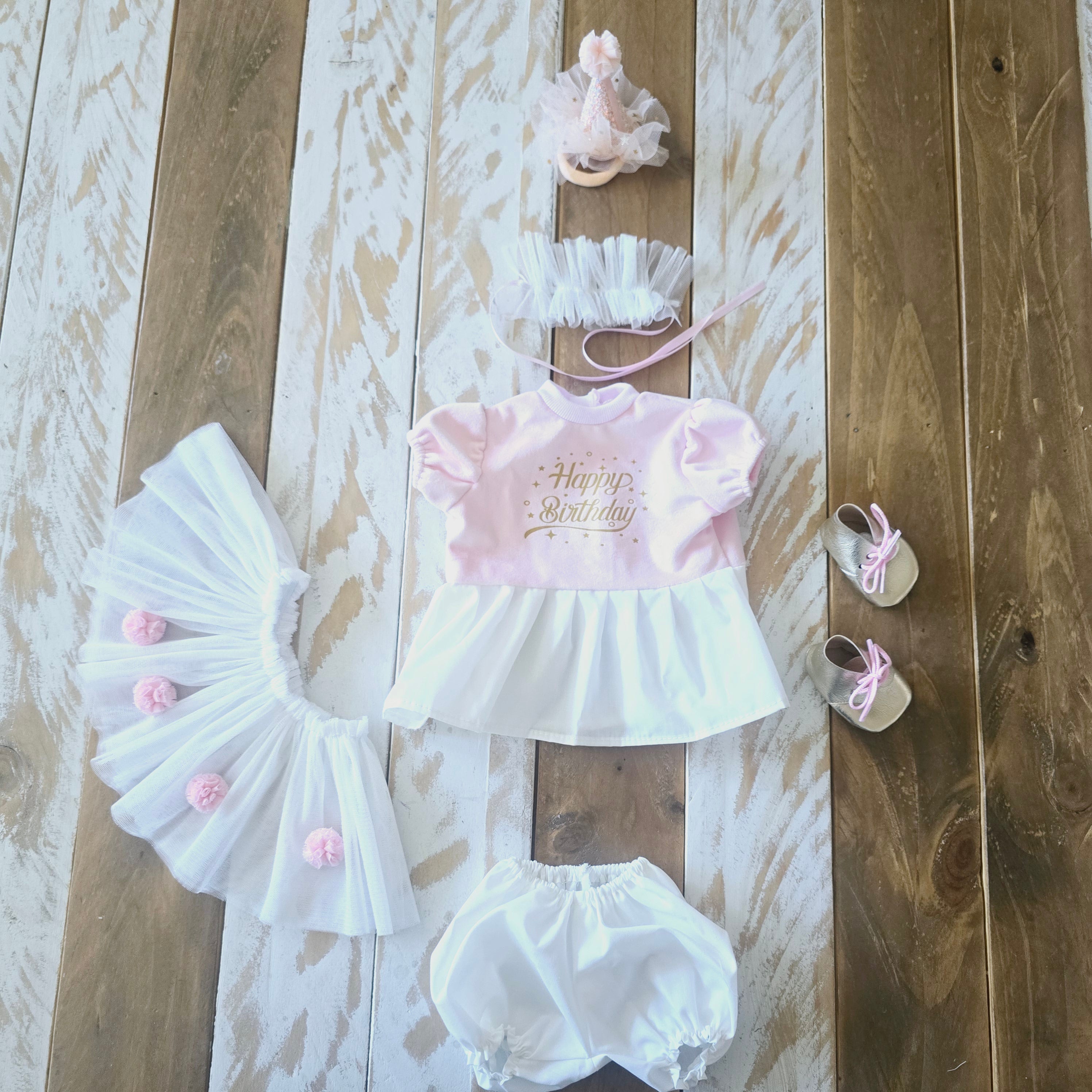 Vestido Reborn Happy Birthday - Vale para Muñecas de 42 a 48cm