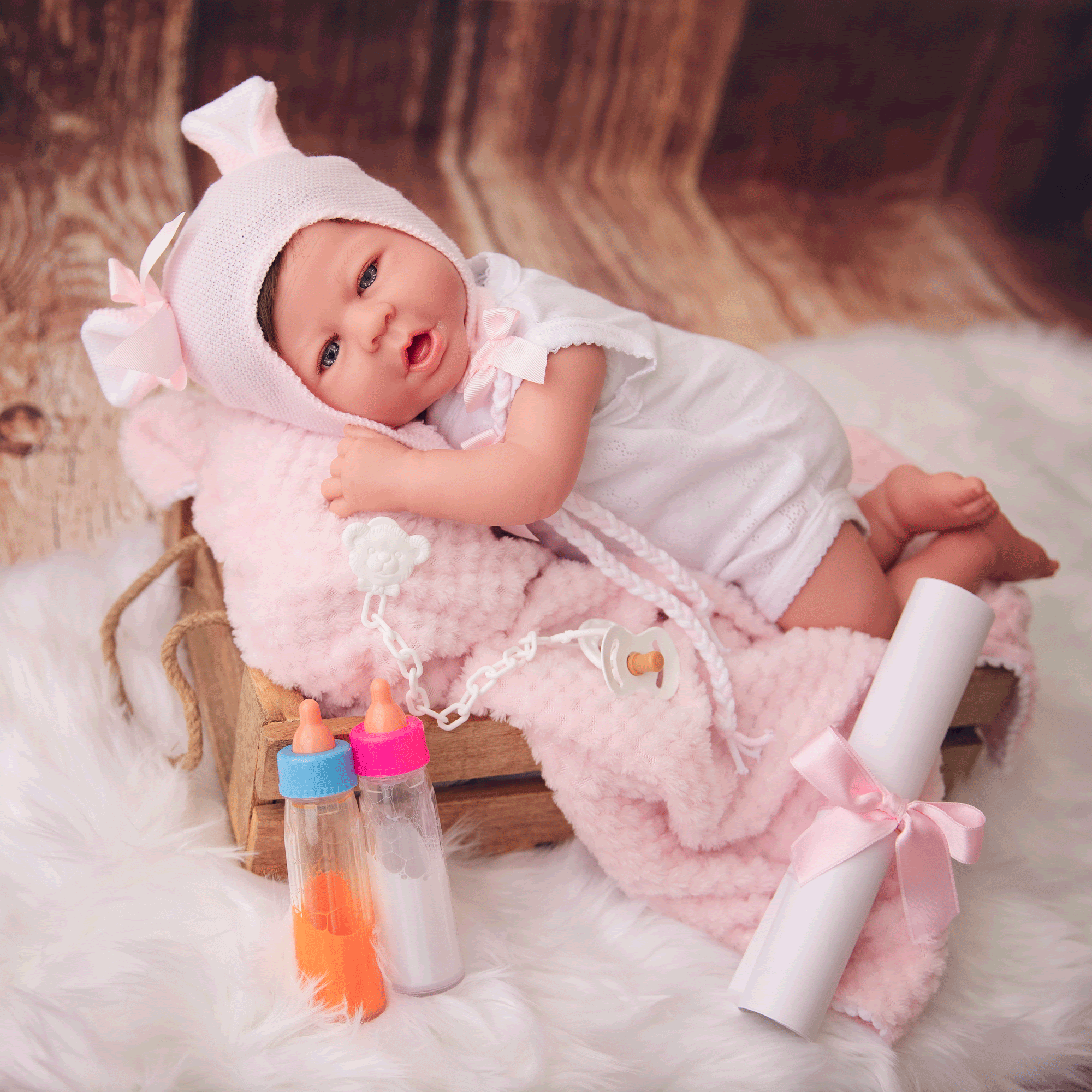 Bebe Reborn Muñeca Reborn Elizabeth- 48cm y 2kg - Vinilo Blando, Cuerpo Tela y Caida de Cabeza