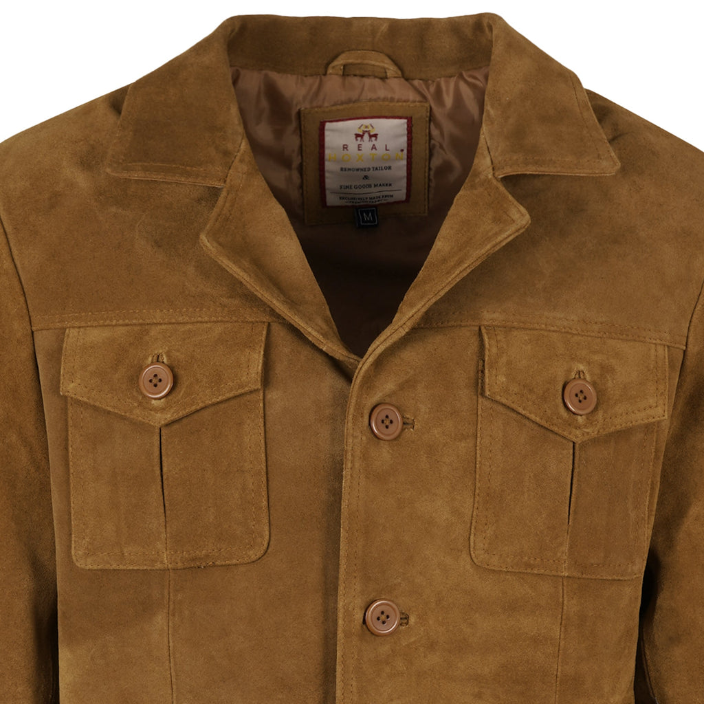 Real Hoxton Suede Safari Jacket - Tan