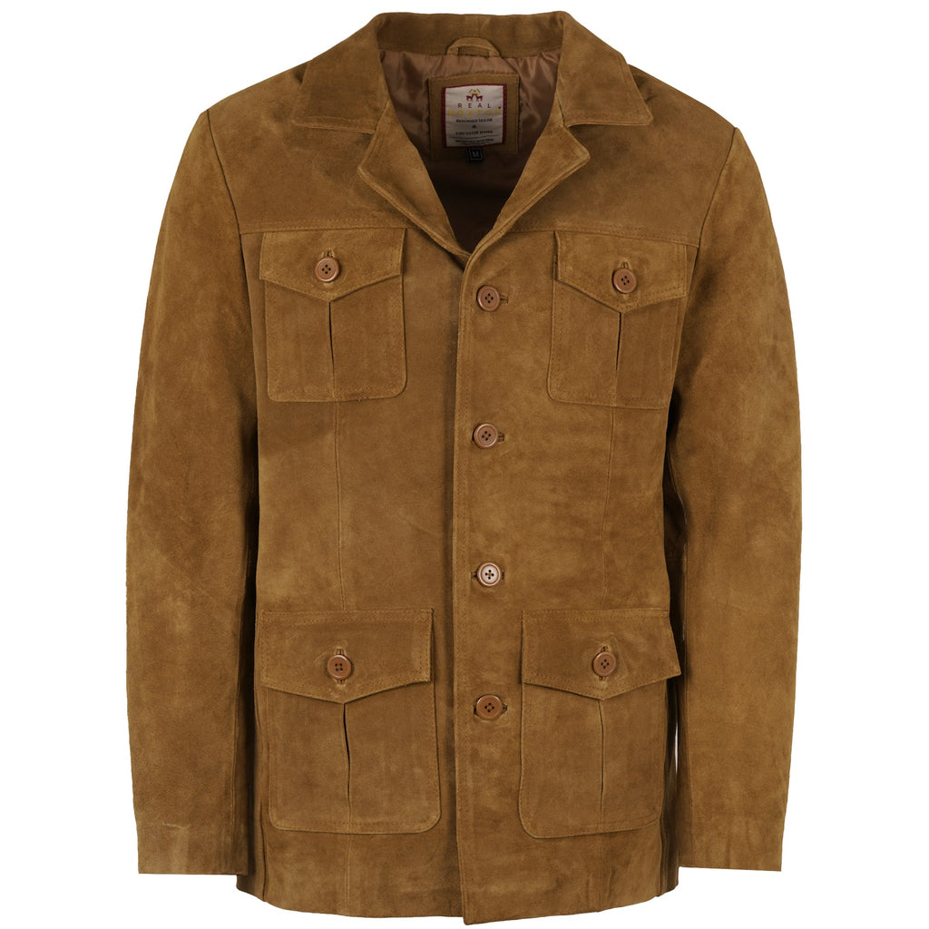 Real Hoxton Suede Safari Jacket - Tan