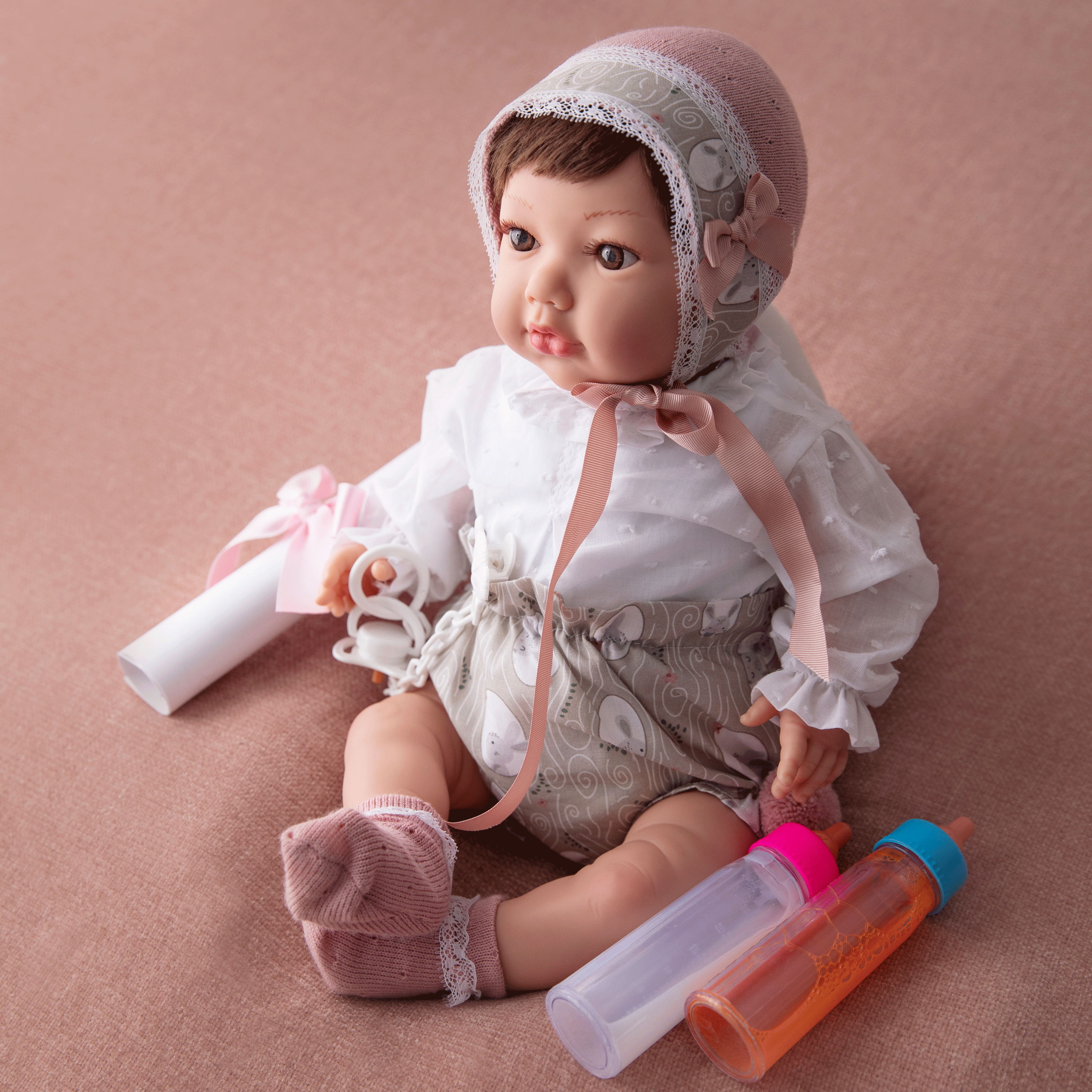 Bebe Reborn Muñeca Reborn Matilda - 48cm y 2kg - Vinilo Blando, Cuerpo Tela y Caida de Cabeza