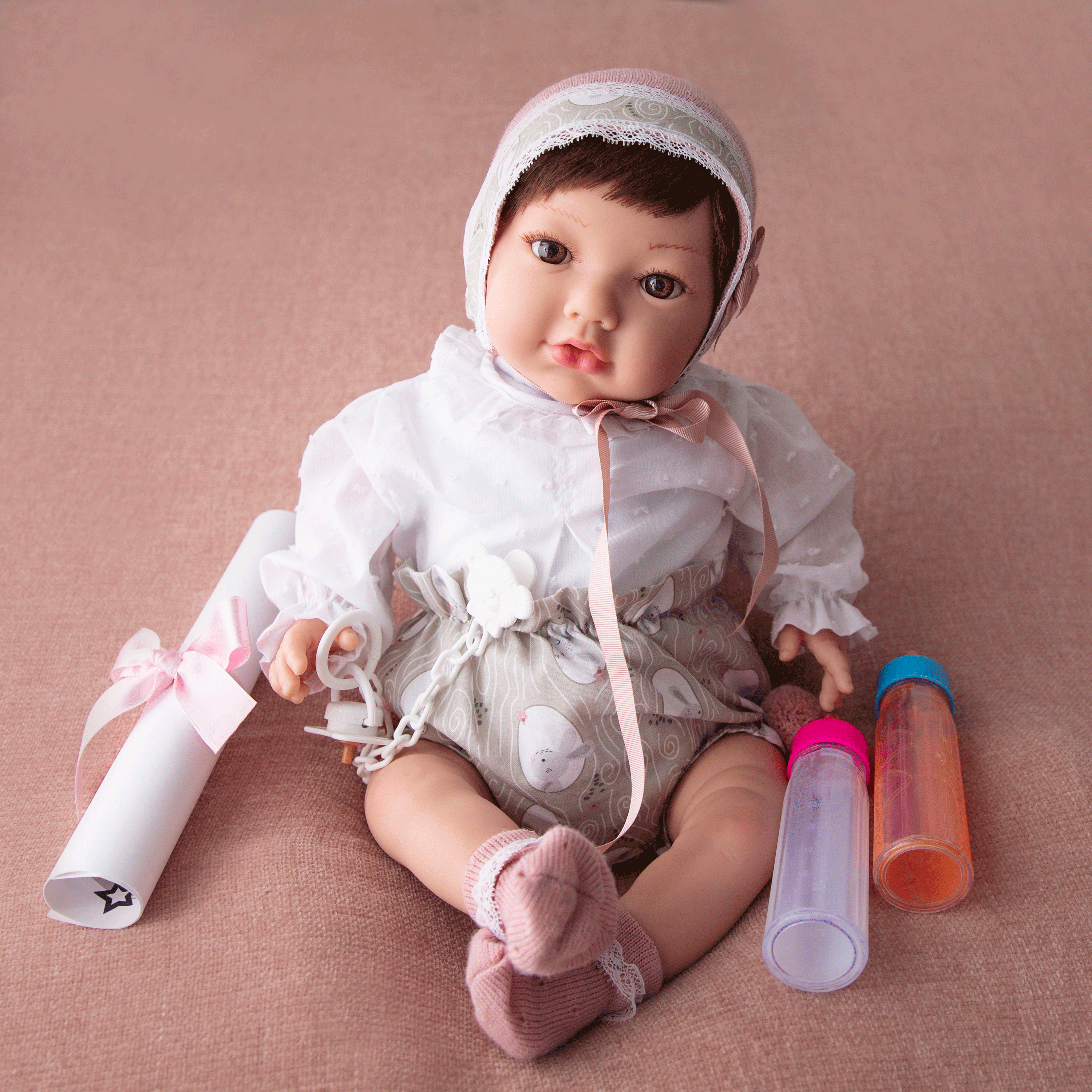 Bebe Reborn Muñeca Reborn Matilda - 48cm y 2kg - Vinilo Blando, Cuerpo Tela y Caida de Cabeza