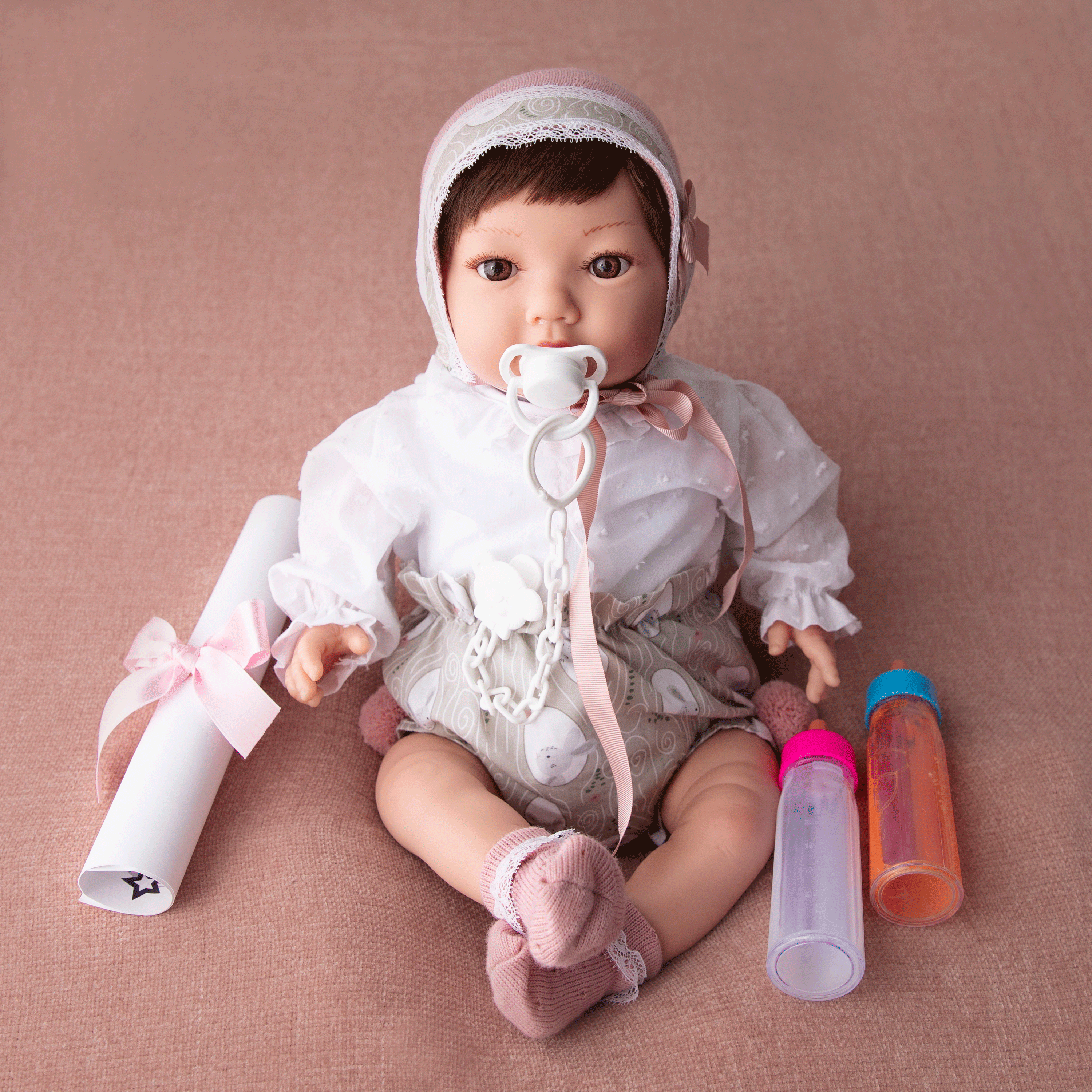 Bebe Reborn Muñeca Reborn Matilda - 48cm y 2kg - Vinilo Blando, Cuerpo Tela y Caida de Cabeza