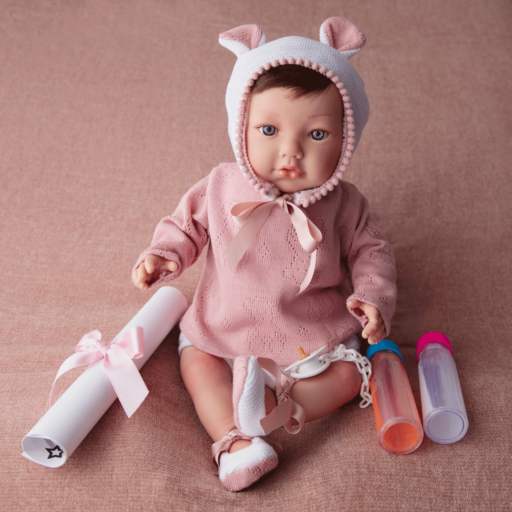 Bebe Reborn Muñeca Reborn Paola - 48cm y 2kg - Vinilo Blando, Cuerpo Tela, Venitas y Caida de Cabeza