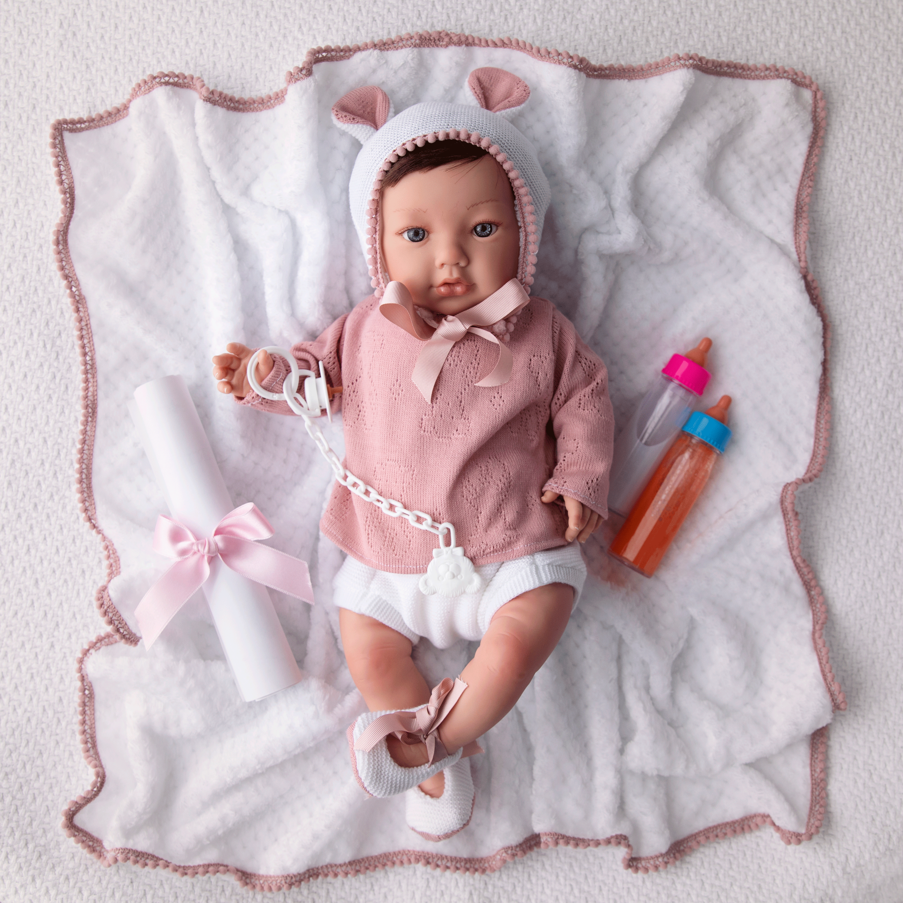 Bebe Reborn Muñeca Reborn Paola - 48cm y 2kg - Vinilo Blando, Cuerpo Tela, Venitas y Caida de Cabeza