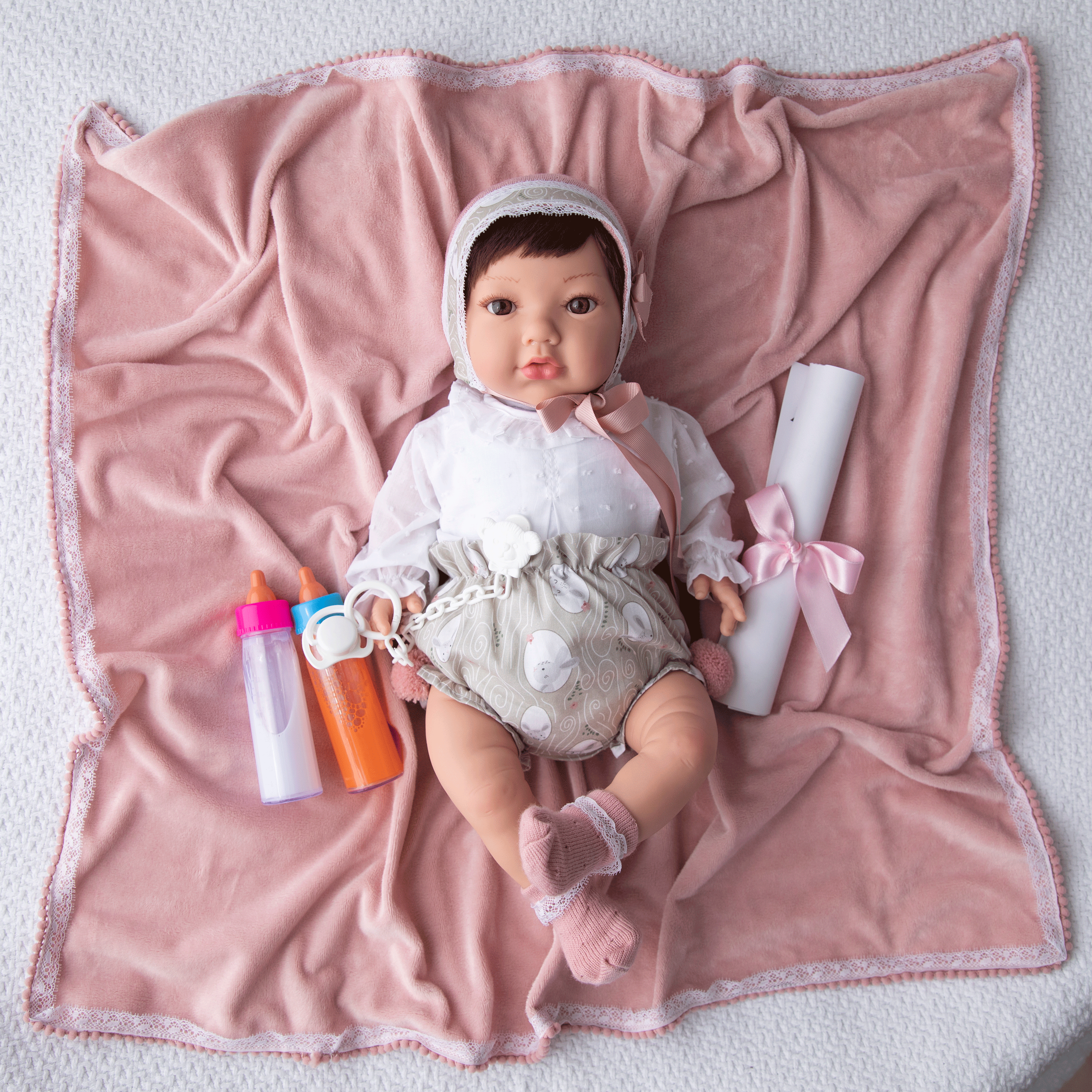 Bebe Reborn Muñeca Reborn Matilda - 48cm y 2kg - Vinilo Blando, Cuerpo Tela y Caida de Cabeza
