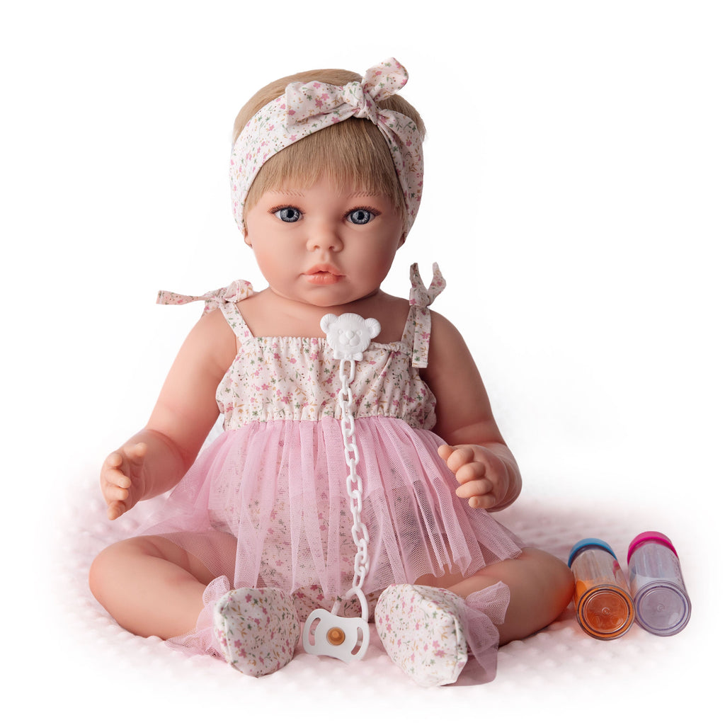 Bebé Reborn "India" (52 cm y 2 kg) – ¡La Bebé Realista que Podrás Bañar y Peinar!