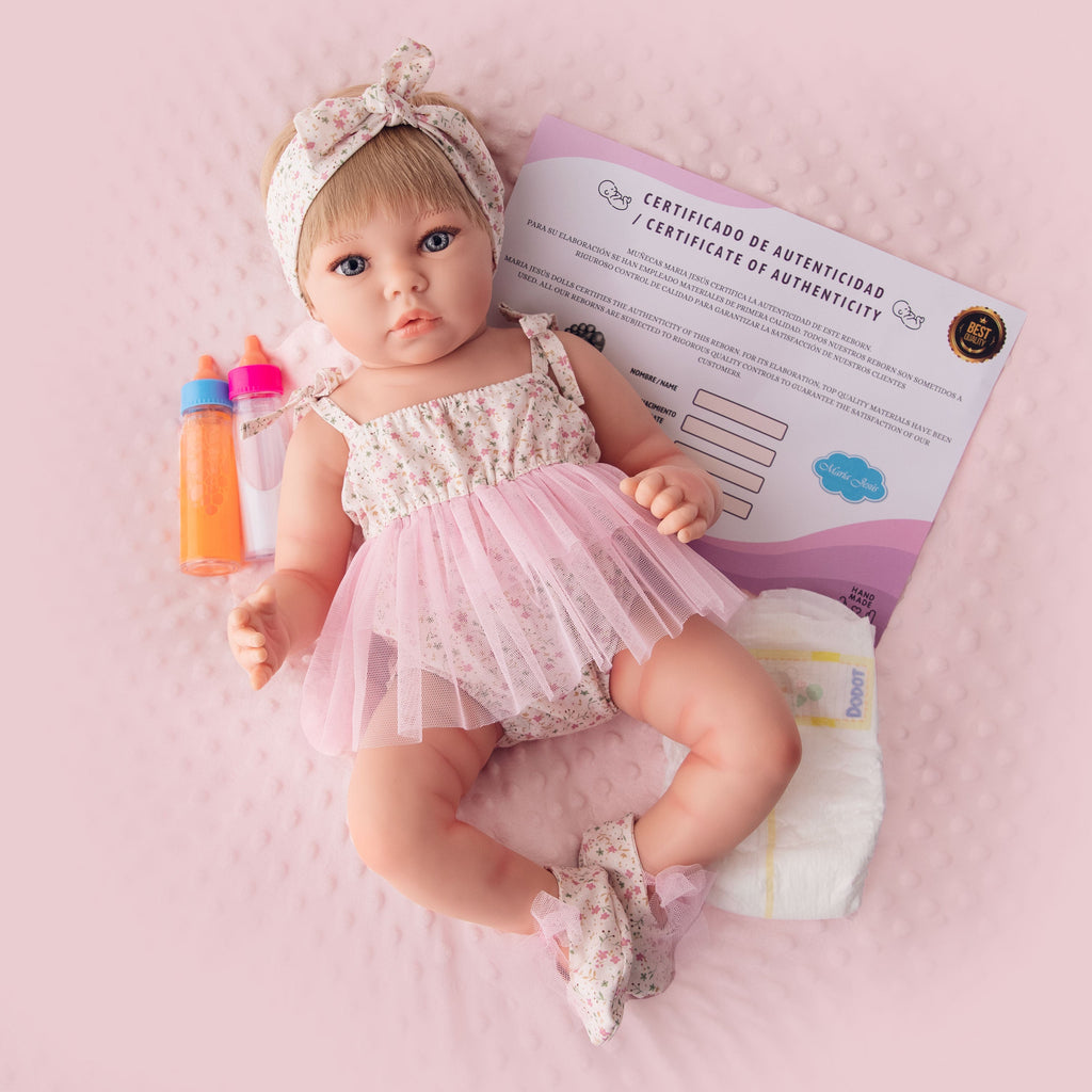 Bebé Reborn "India" (52 cm y 2 kg) – ¡La Bebé Realista que Podrás Bañar y Peinar!