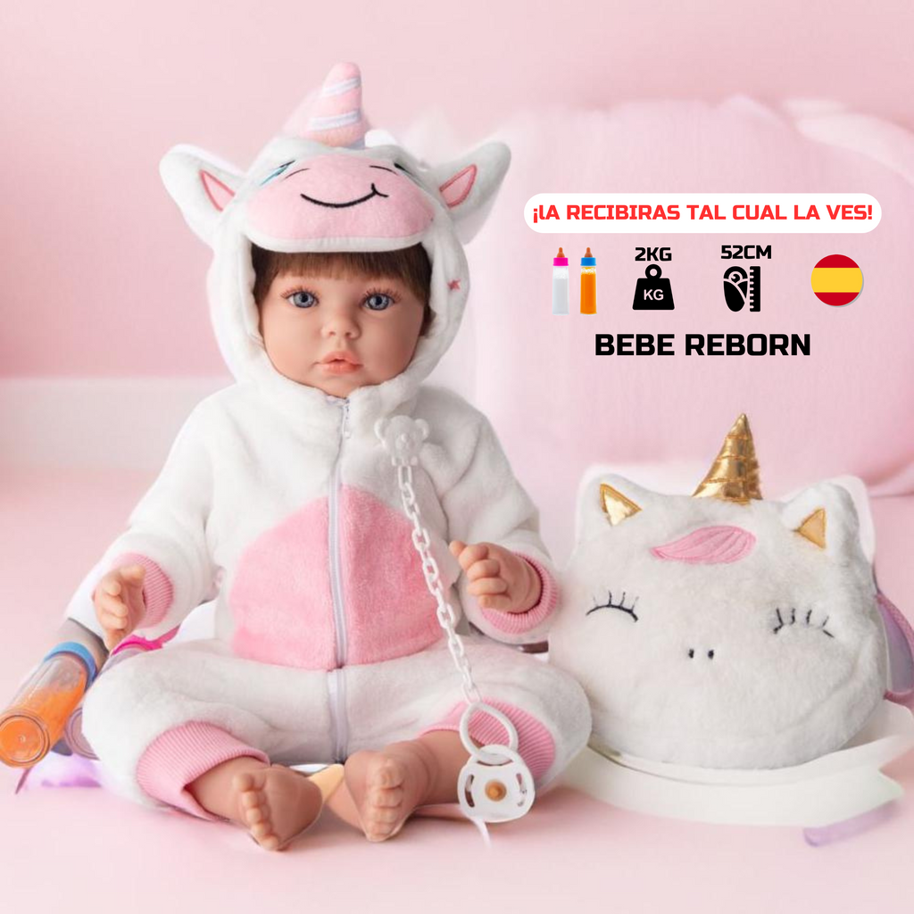 Bebe Reborn Muñeca Reborn Abril - Vinilo Blando, Cuerpo Completo Vinilo Blando No Flexible  y Bañable - Mide 52cm y pesa 2kg