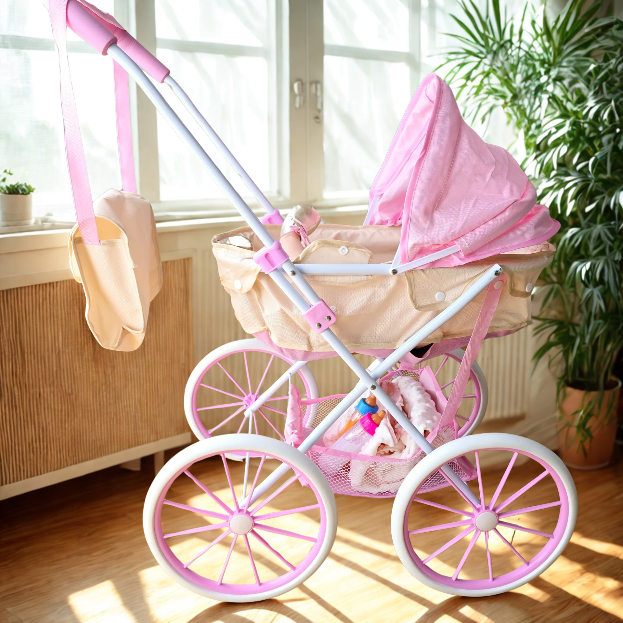 Carro de Bebés Reborn - Apto para muñecas hasta 48cm - Bolso de Regalo