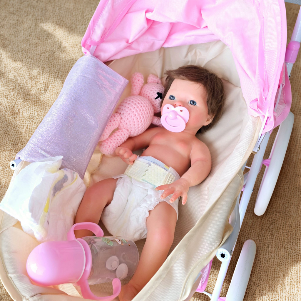 Carro de Bebés Reborn - Apto para muñecas hasta 48cm - Bolso de Regalo