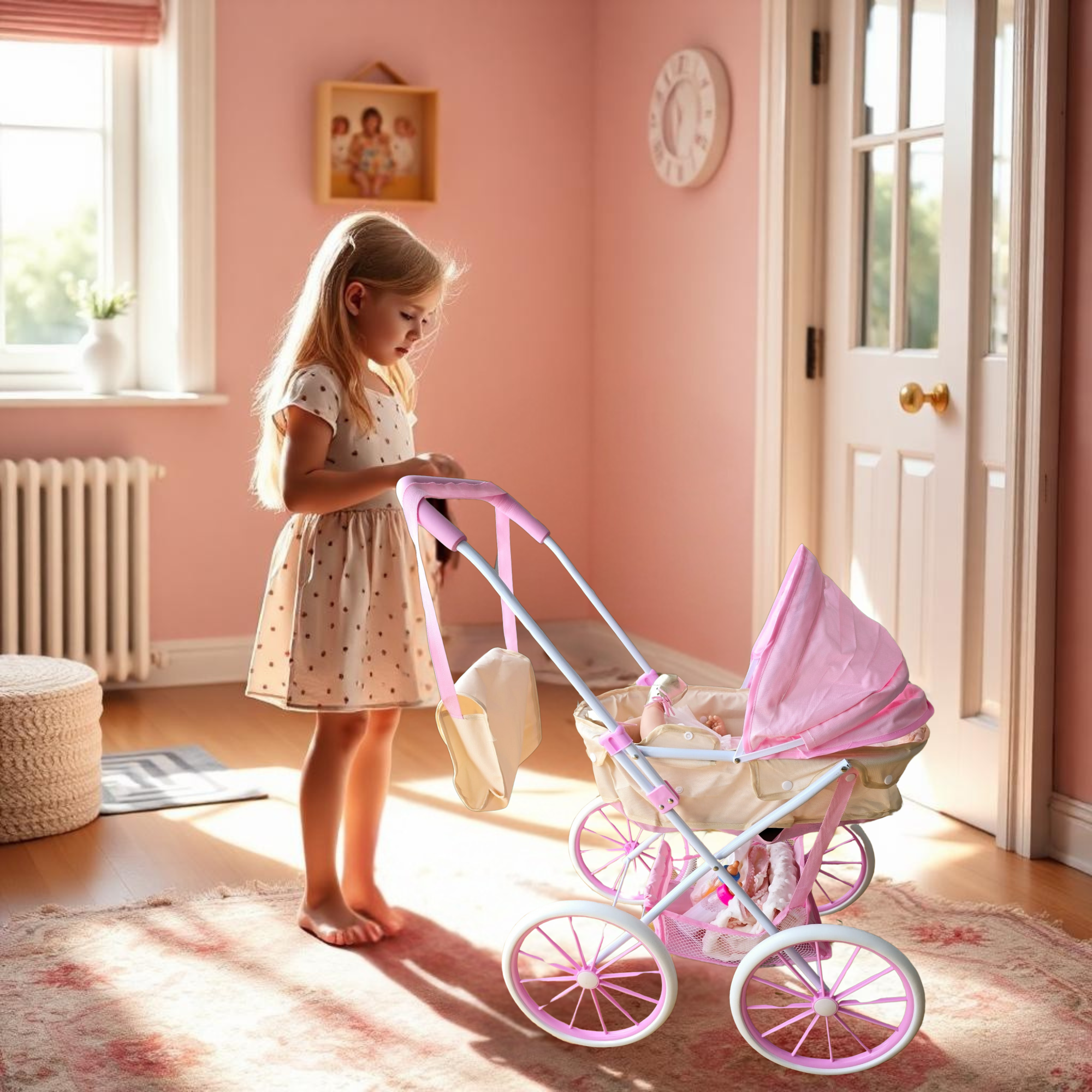Carro de Bebés Reborn - Apto para muñecas hasta 48cm - Bolso de Regalo