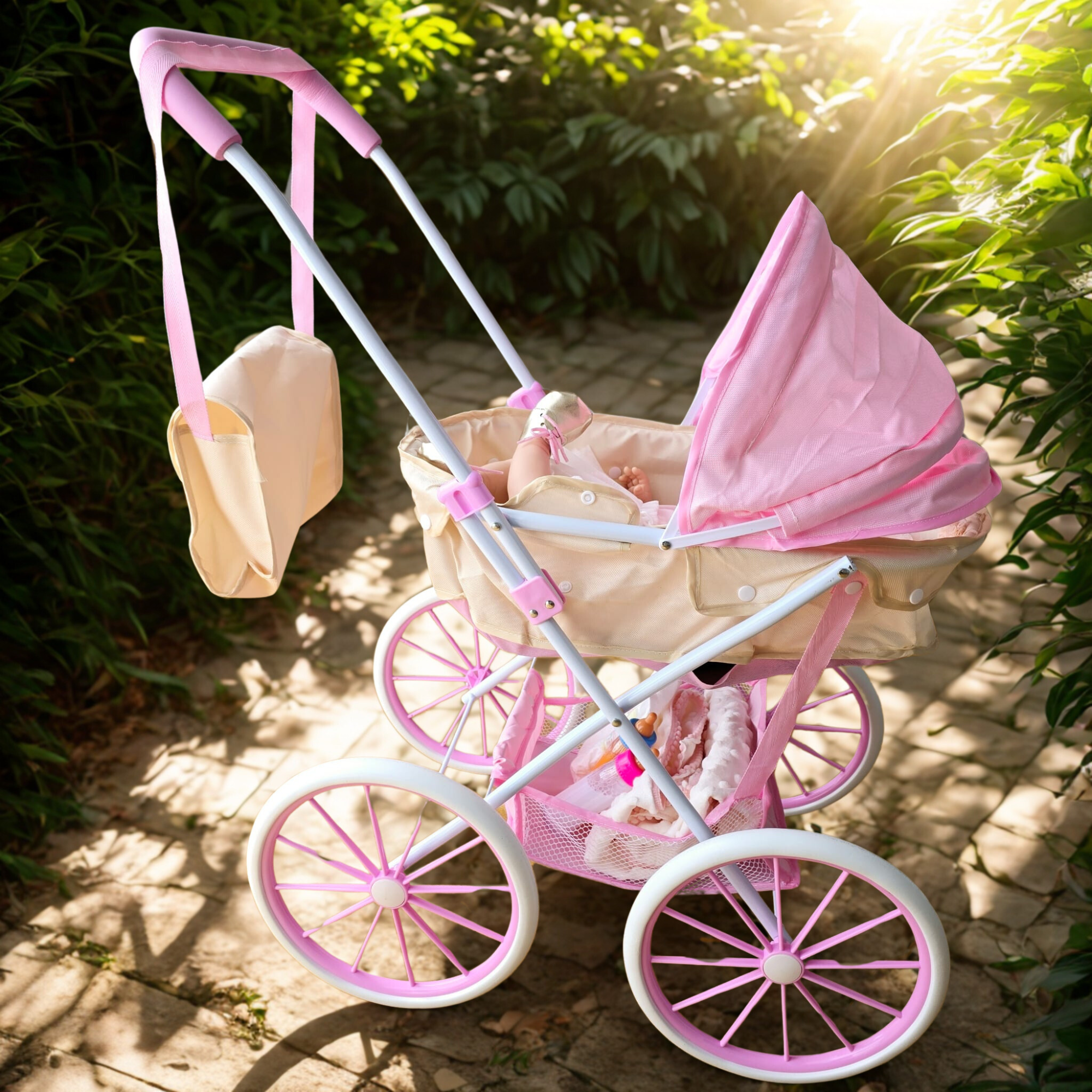 Carro de Bebés Reborn - Apto para muñecas hasta 48cm - Bolso de Regalo