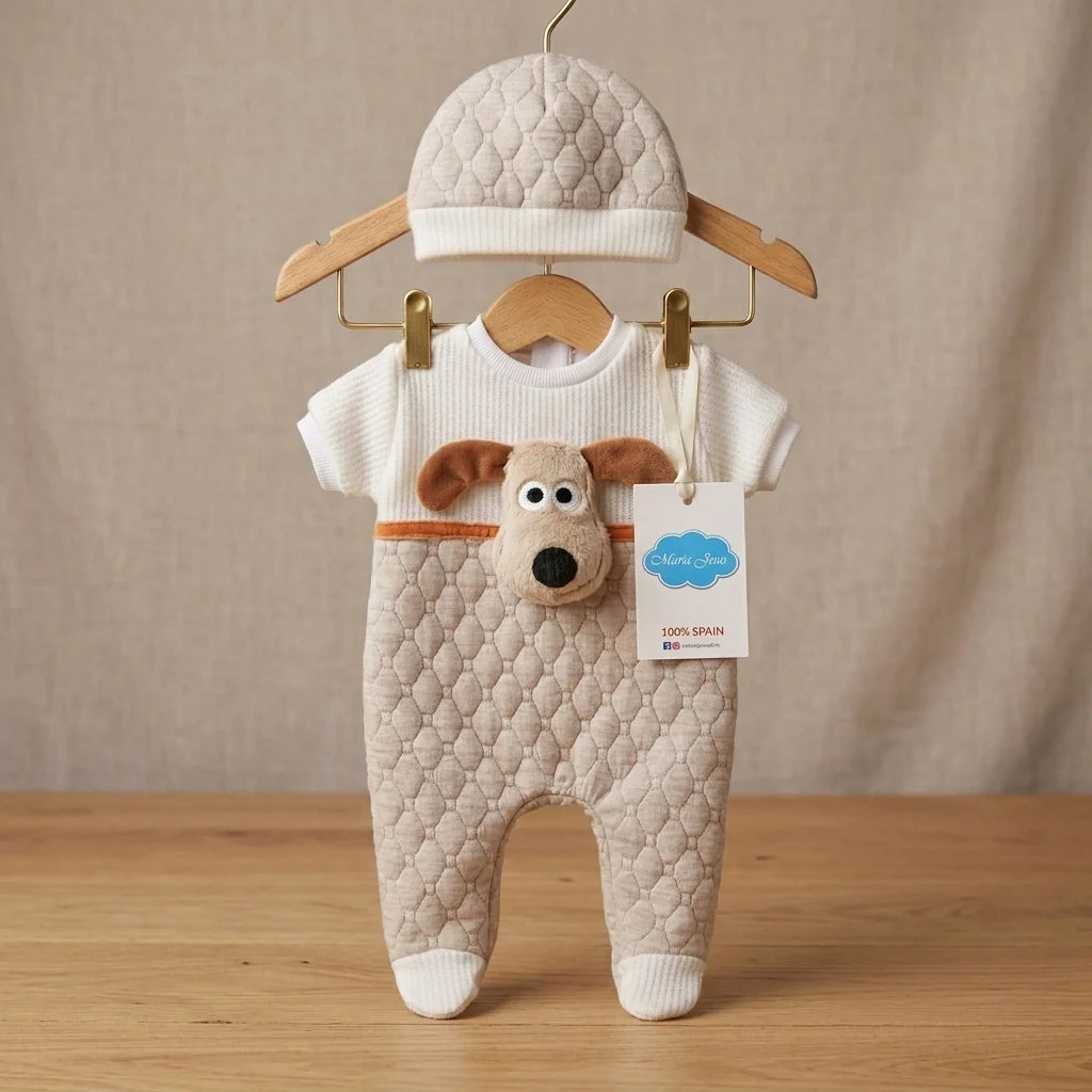 Conjunto "Puppy" 3D – El Pelele Más Divertido y Achuchable para tu Bebé Reborn (38-42 cm)