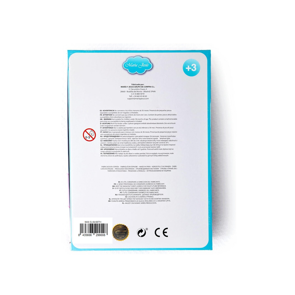 Bebe Reborn Muñeca Reborn Elizabeth- 48cm y 2kg - Vinilo Blando, Cuerpo Tela y Caida de Cabeza