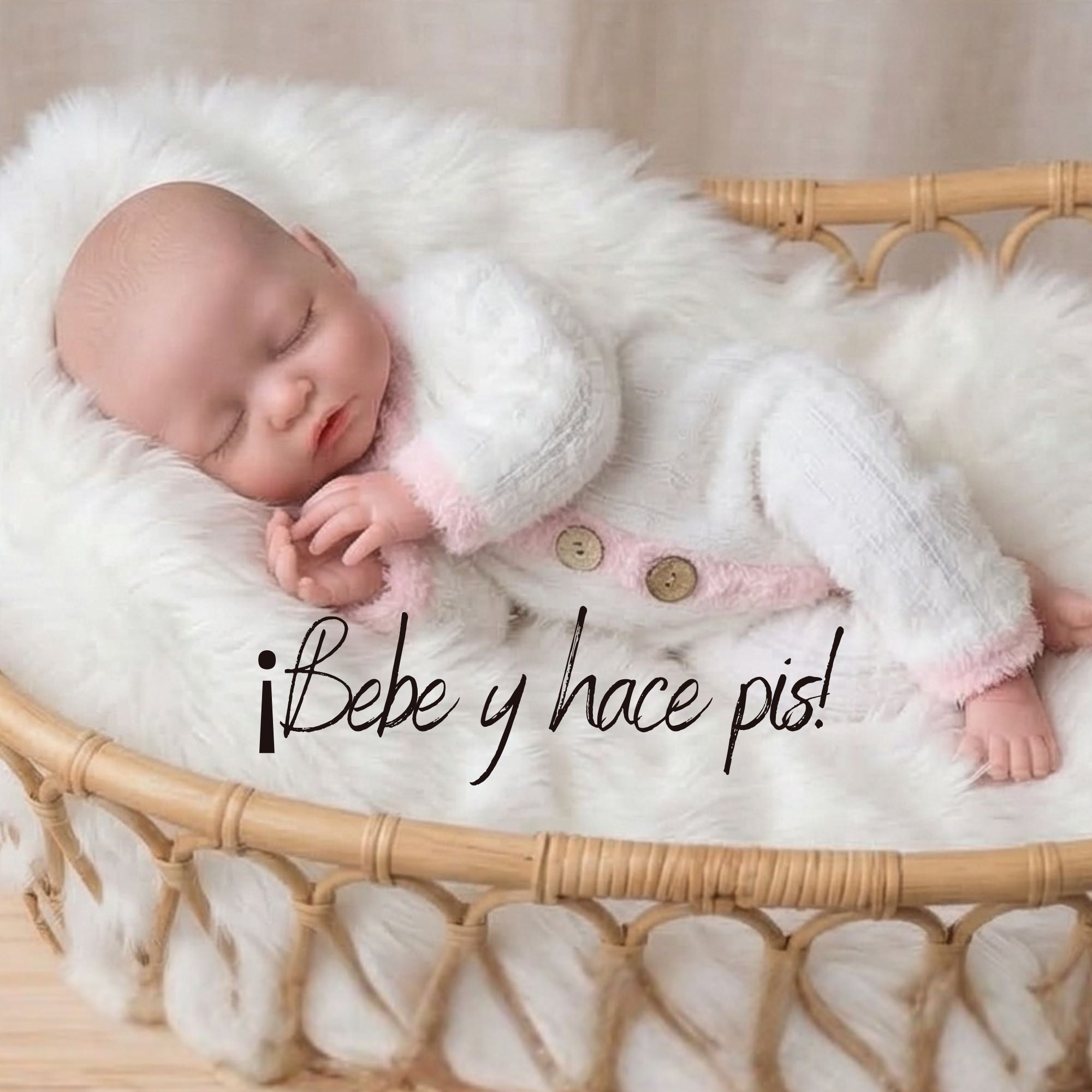 Bebé Reborn Silicona "Lucía" Edición Nube de Angora – ¡Bebe, Hace Pis y es Pura Suavidad!