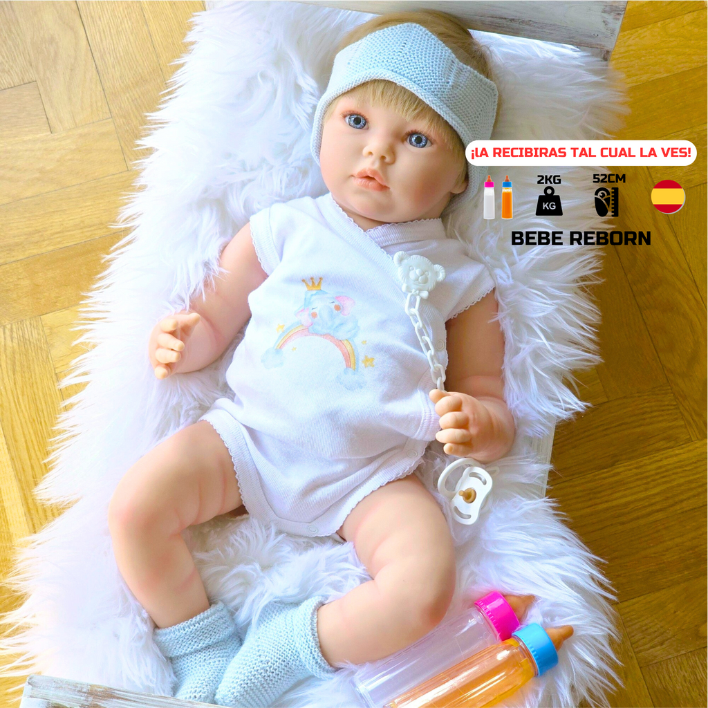 Bebe Reborn Muñeca Reborn Gabriel - Vinilo Blando, Cuerpo Completo Vinilo Blando No Flexible  y Bañable - Mide 52cm y pesa 2kg