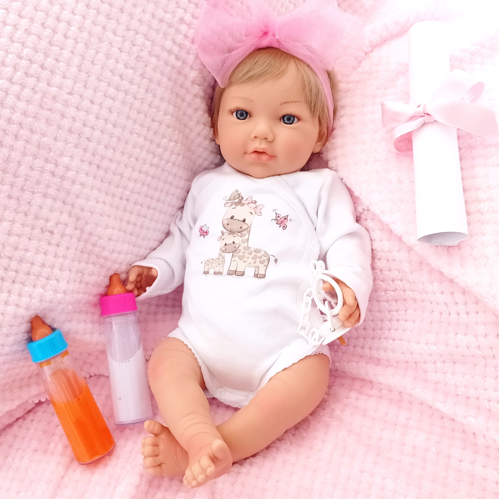 Bebe Reborn Muñeca Reborn Alma - 48cm y 2kg - Vinilo Blando, Cuerpo Tela y Caida de Cabeza