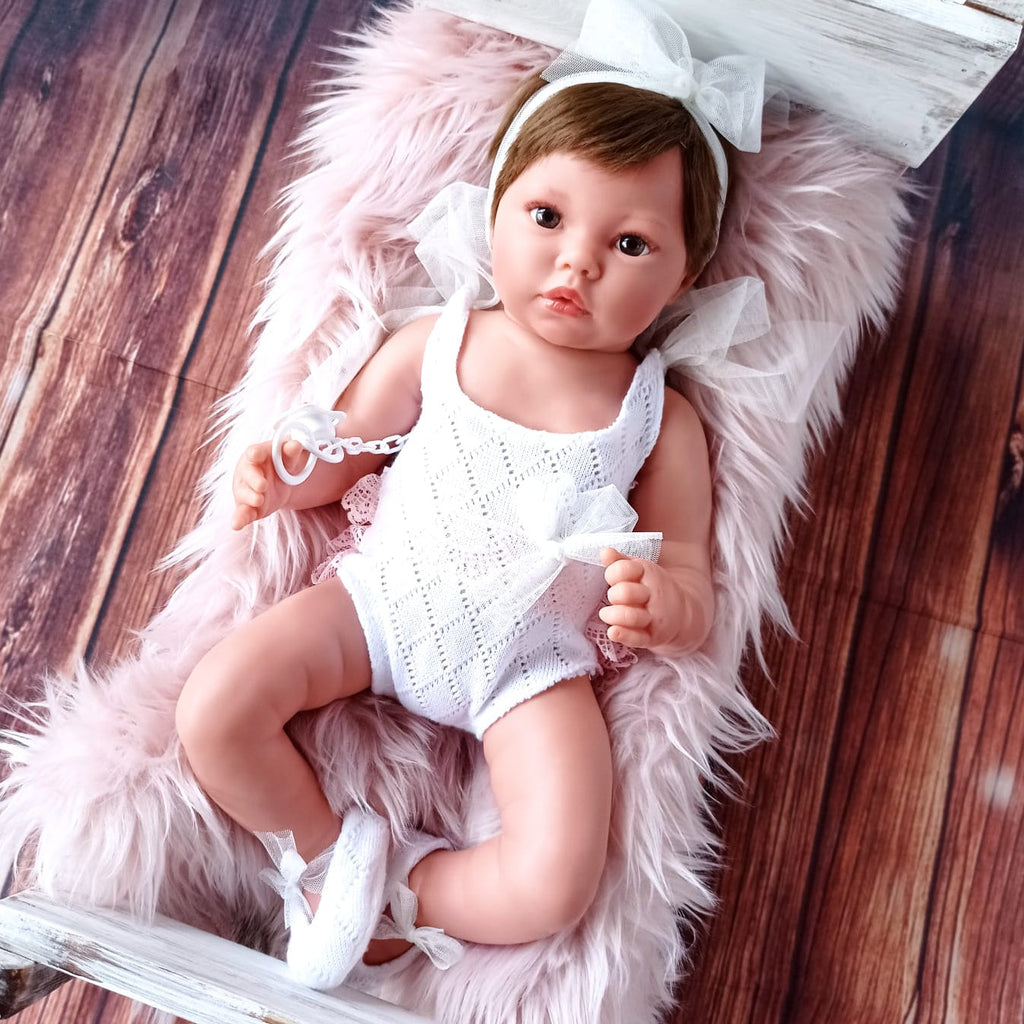 Bebe Reborn Muñeca Reborn Julieta - Vinilo Blando, Cuerpo Completo Vinilo Blando No Flexible  y Bañable - Mide 52cm y pesa 2kg