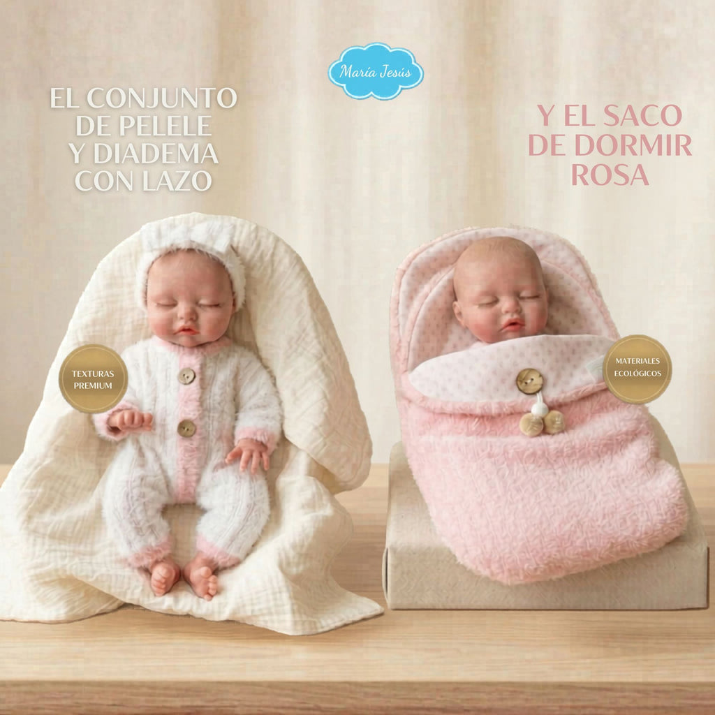 Bebé Reborn Silicona "Lucía" Edición Nube de Angora – ¡Bebe, Hace Pis y es Pura Suavidad!
