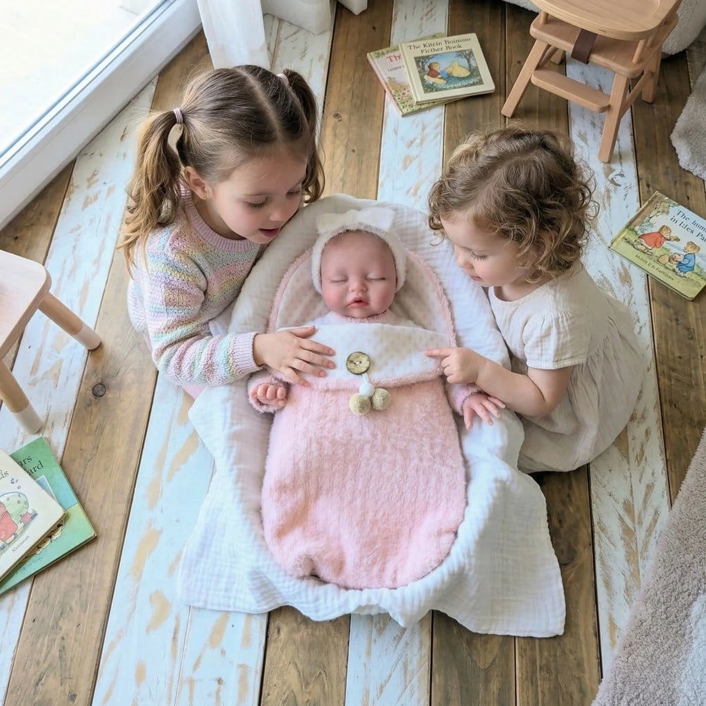 Bebé Reborn Silicona "Lucía" Edición Nube de Angora – ¡Bebe, Hace Pis y es Pura Suavidad!
