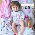 Muñeca Reborn Simulación - Vinilo Blando, Chupete Imantado, Cuerpo Completo Vinilo Blando No Flexible  y Muchos Accesorios - Mide 42cm, pesa 1.2kg