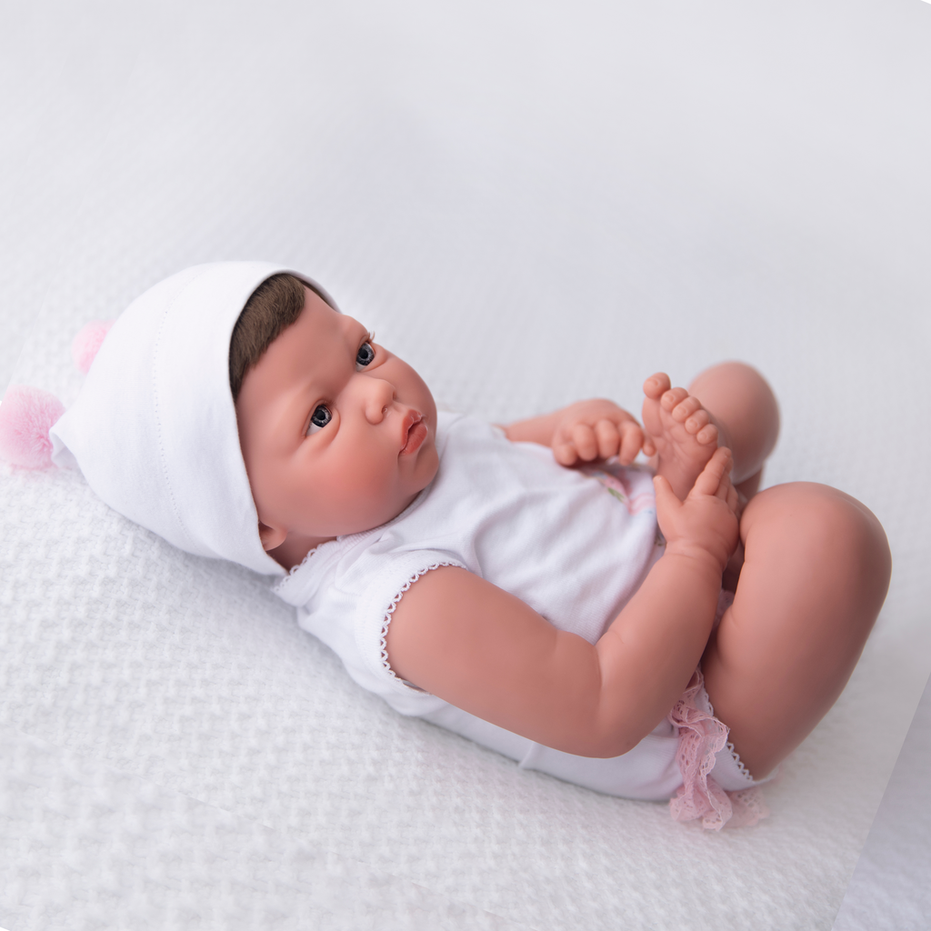 Bebe Reborn Muñeca Reborn Marcela - 52cm y 2kg - Vinilo Blando, Cuerpo Tela y Caida de Cabeza