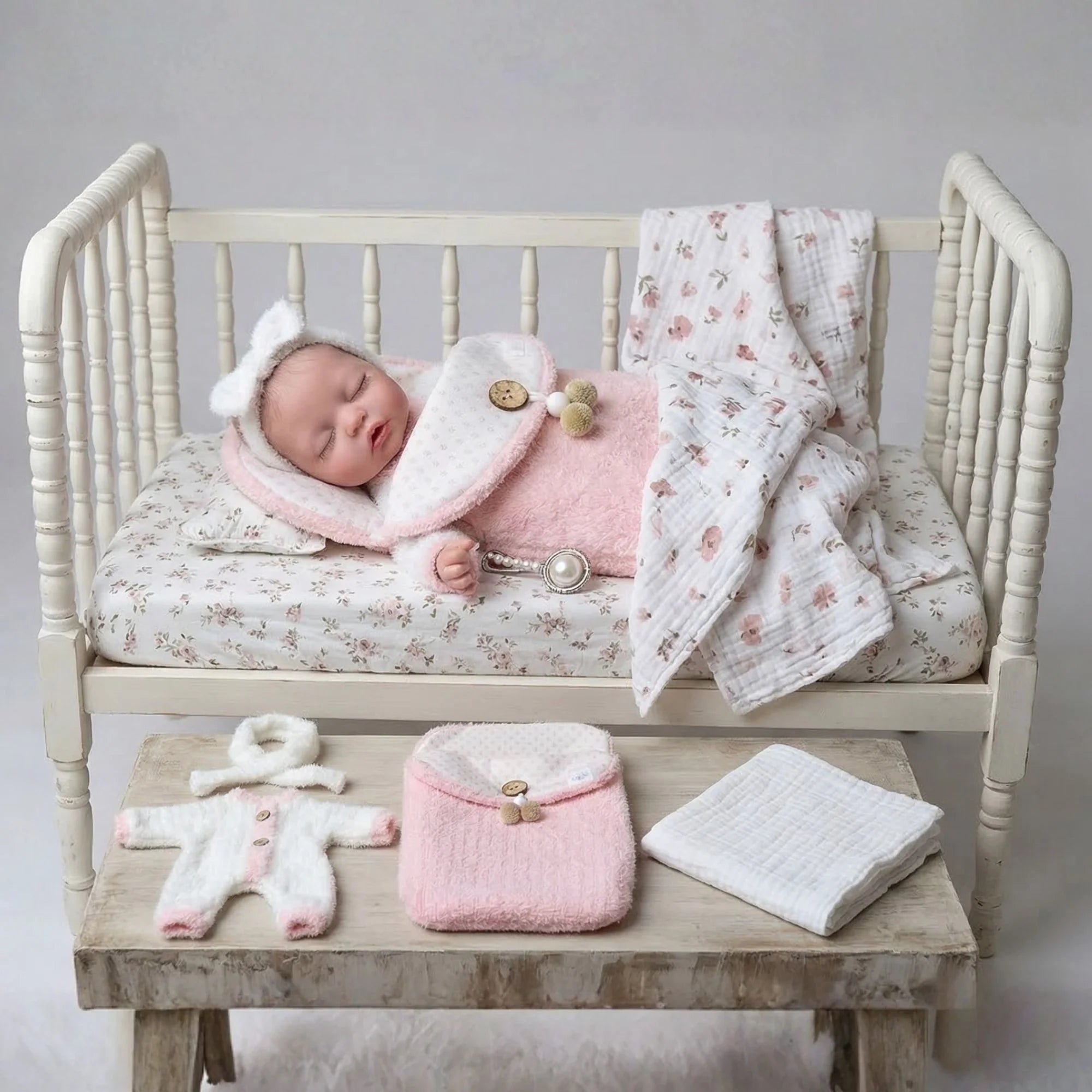 Bebé Reborn Silicona "Lucía" Edición Nube de Angora – ¡Bebe, Hace Pis y es Pura Suavidad!