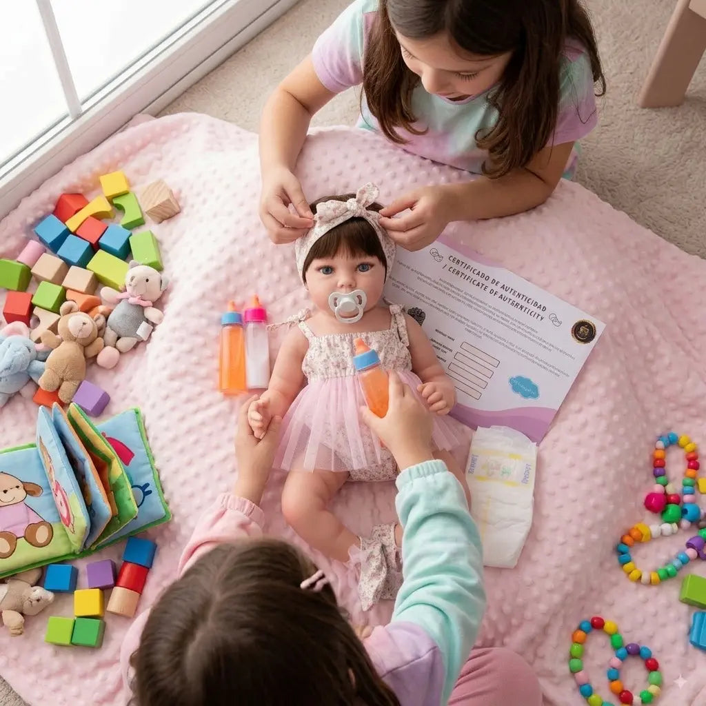 Bebé Reborn "Aitana" (52 cm y 2 kg) – ¡La Bebé Realista que Podrás Bañar y Peinar!