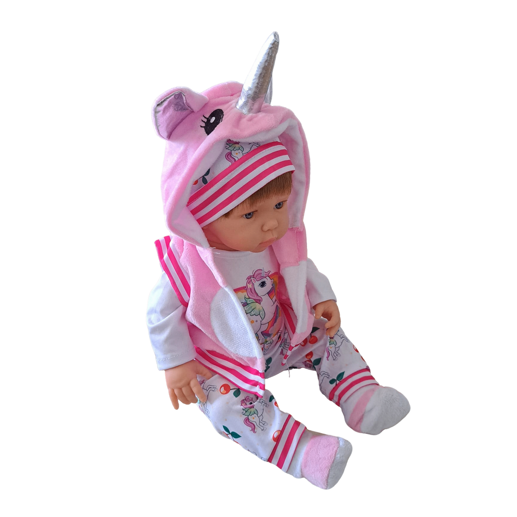 Vestido y Manta Reborn Unicornio - Vale para Muñecas de 38 a 43cm