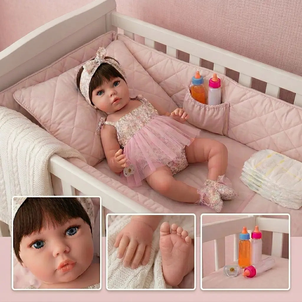 Bebé Reborn "Aitana" (52 cm y 2 kg) – ¡La Bebé Realista que Podrás Bañar y Peinar!