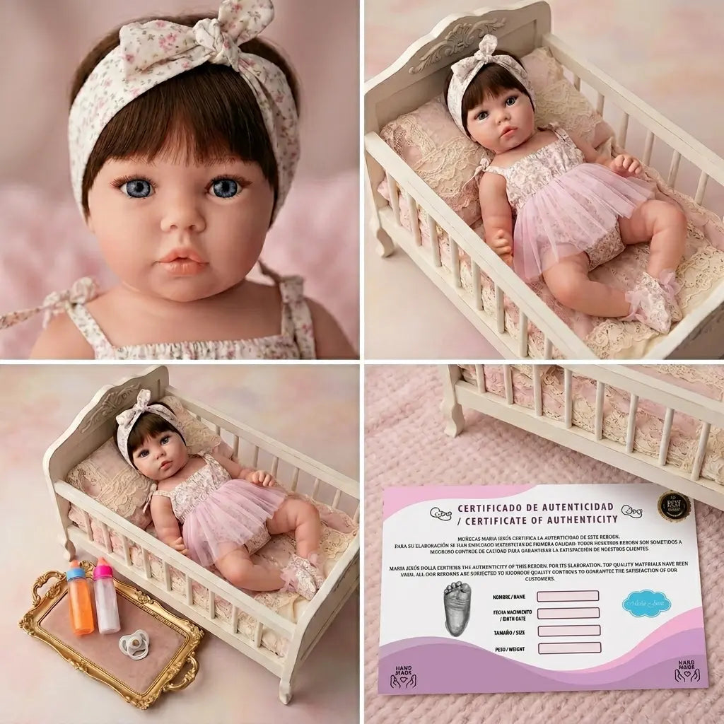 Bebé Reborn "Aitana" (52 cm y 2 kg) – ¡La Bebé Realista que Podrás Bañar y Peinar!
