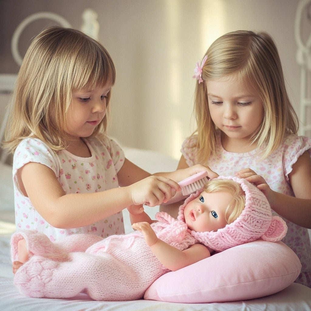 Bebé Reborn Silicona "Gabriela" (42cm, 2.2kg) – ¡Tacto Auténtico, Pelo Real y Puedes Bañarla! ☁️🎀