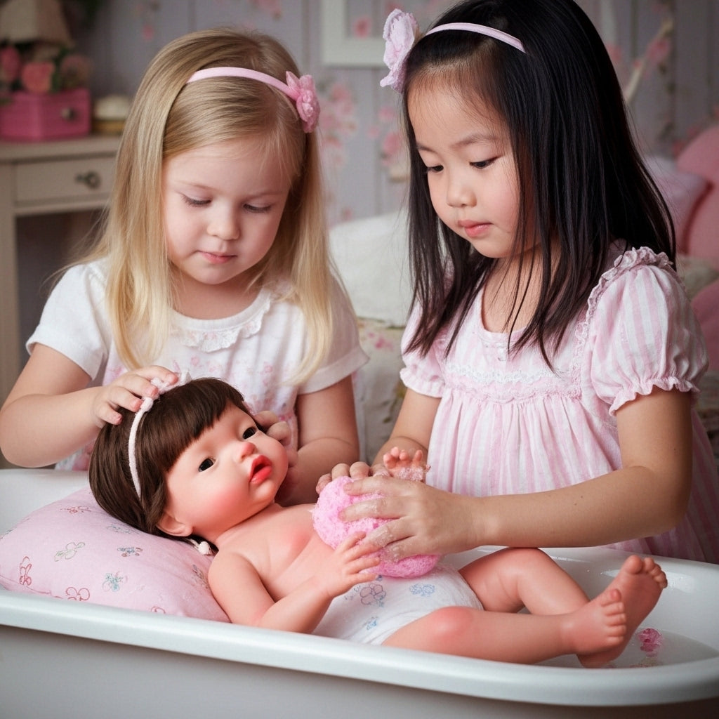 Bebé Reborn Silicona "Miel" (43cm, 2.3kg) – ¡Bebe, Hace Pis y Tiene Pelo Real! 🍼💦