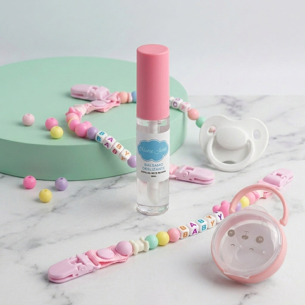 Set 4 en 1 "Dulce Paseo": Chupete, Chupetero y Lubricante para Bebés de Silicona (Miel, Adriana y Leo) 🍼