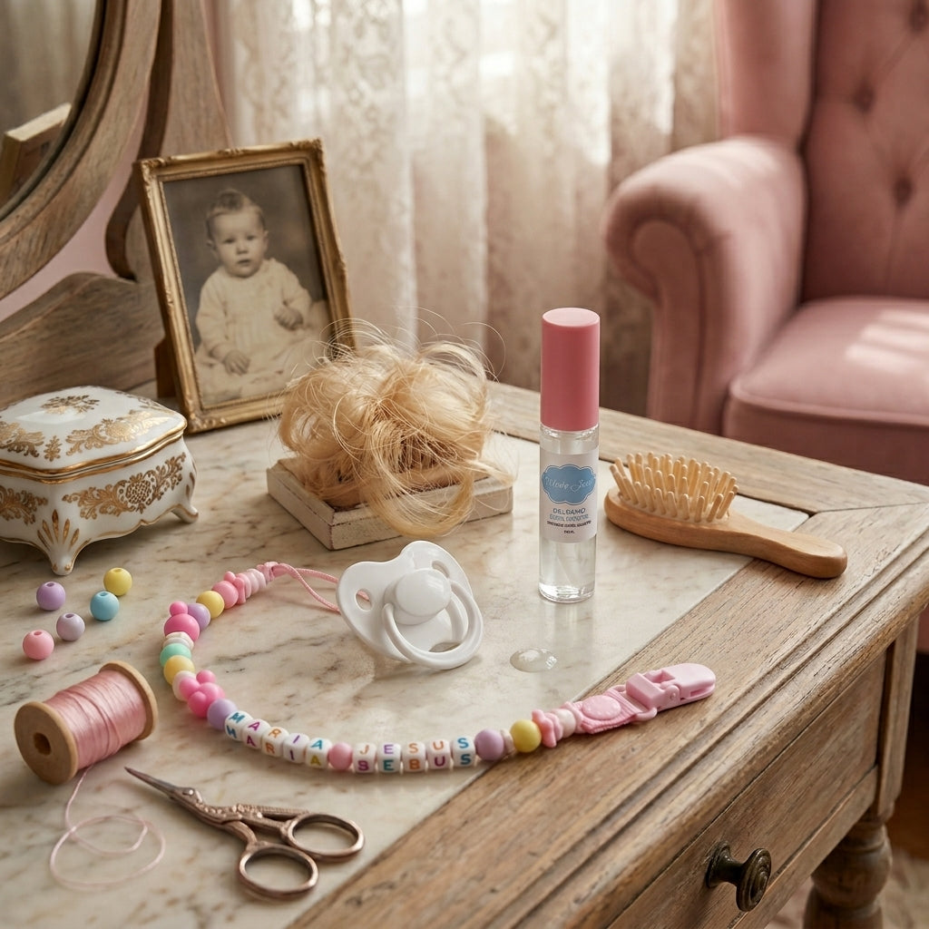 Set 4 en 1 "Dulce Paseo": Chupete, Chupetero y Lubricante para Bebés de Silicona (Miel, Adriana y Leo) 🍼