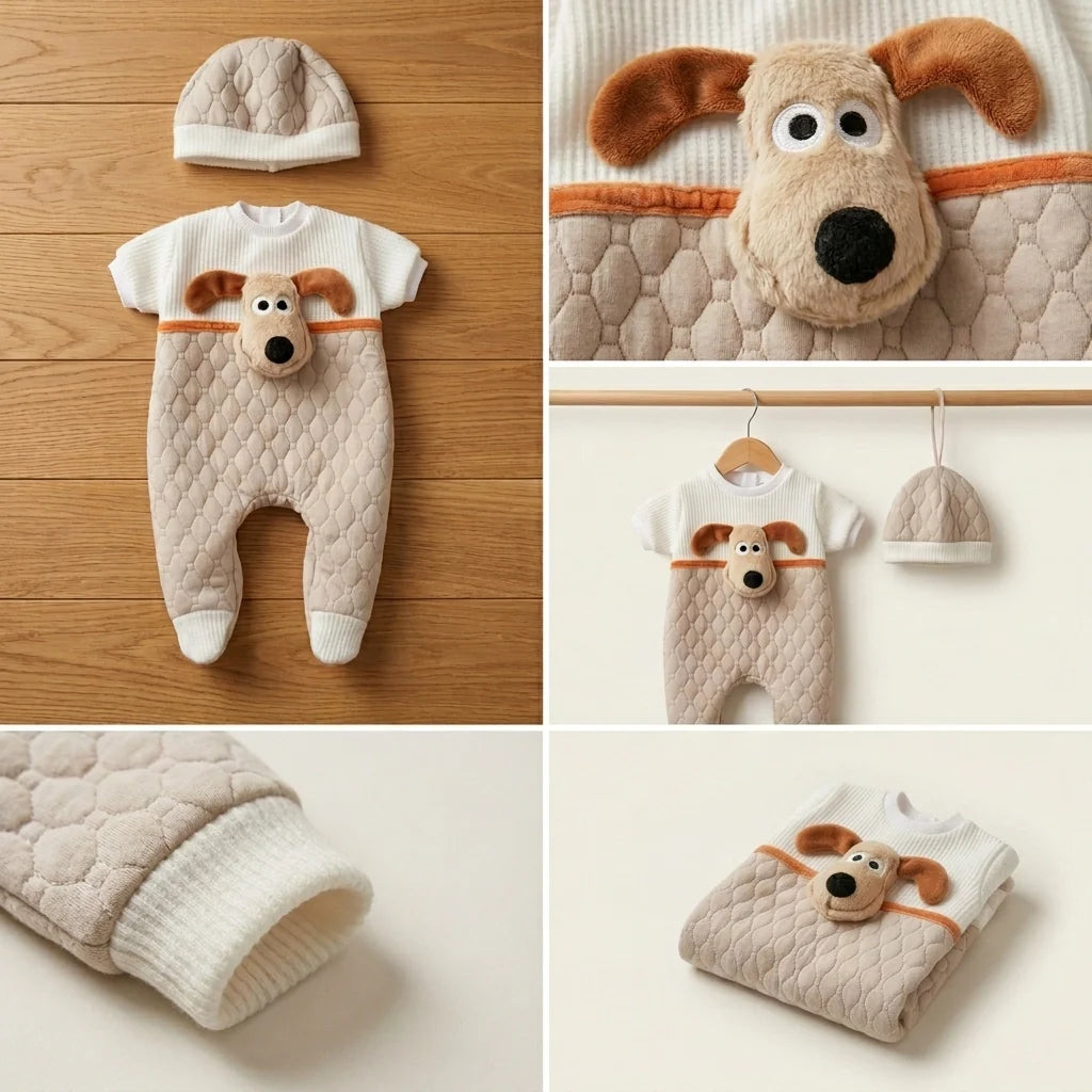 Conjunto "Puppy" 3D – El Pelele Más Divertido y Achuchable para tu Bebé Reborn (38-42 cm)