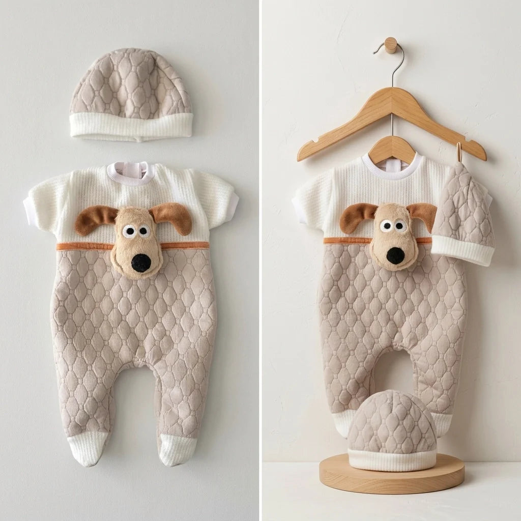 Conjunto "Puppy" 3D – El Pelele Más Divertido y Achuchable para tu Bebé Reborn (38-42 cm)