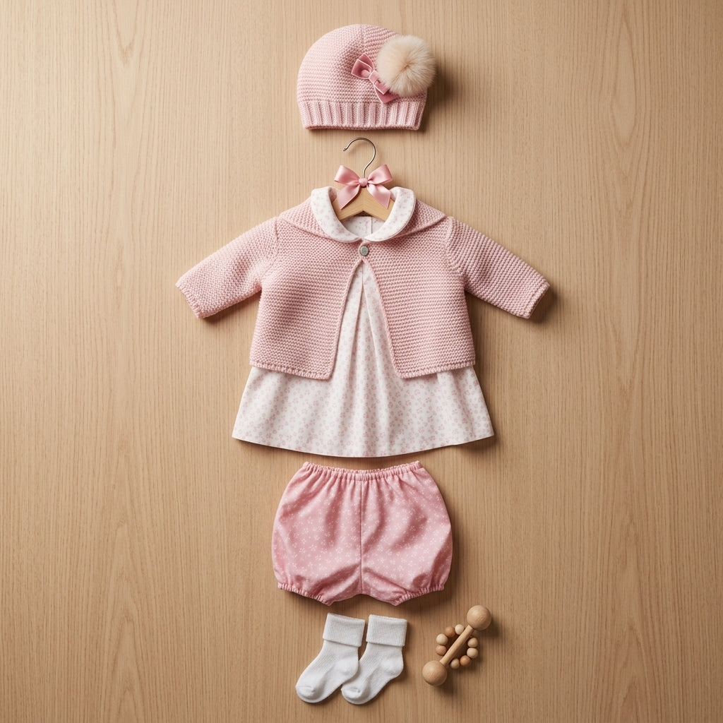 Ropa para Muñecas Reborn (42-48 cm): Conjunto Boutique "Dulce Paseo" con Gorrito y Patucos